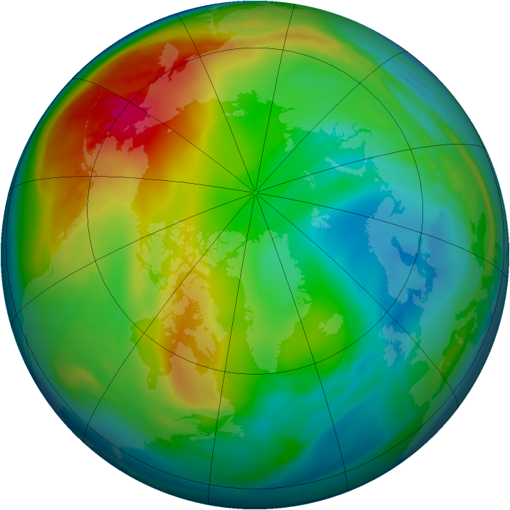 Arctic ozone map for 21 December 2006